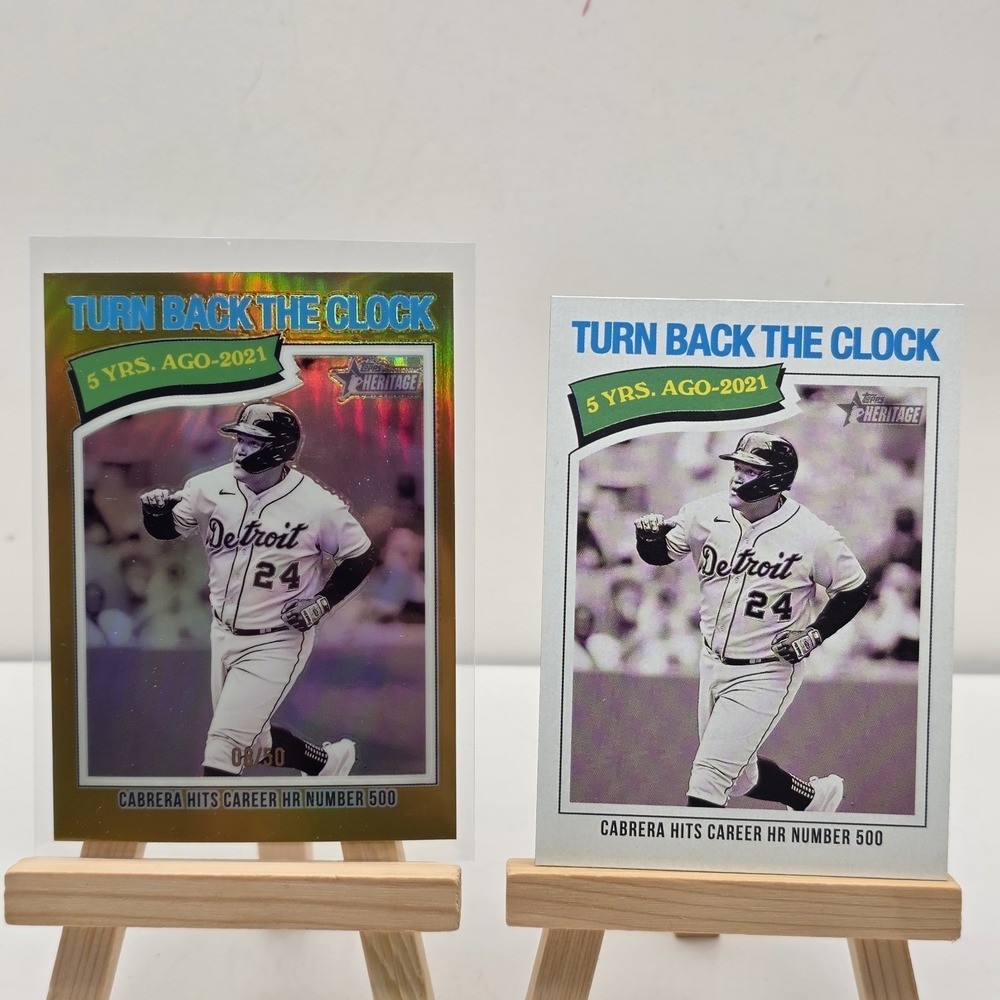 2026 Topps Heritage Turn Back The Clock Miguel Cabrera #333 Gold Refractor/50